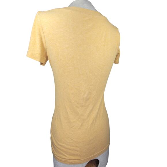 Cotton Blend Yellow Basic Tee Shirt Size Small - Picture 2 of 4